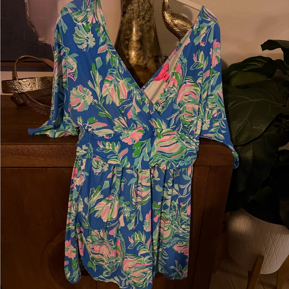 Lilly Pulitzer Blue and Pink Floral Dress - Picture 3 of 3